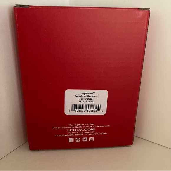 Collectible Lenox Bejeweled Snowflake Silver plated Ornament - Picture 6 of 7